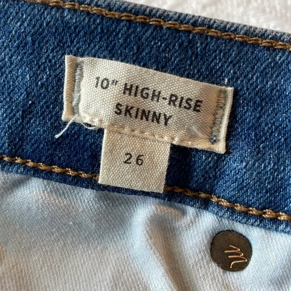 Madewell Button Fly Skinny Jeans High Rise Size 26-Magic Pockets NWT